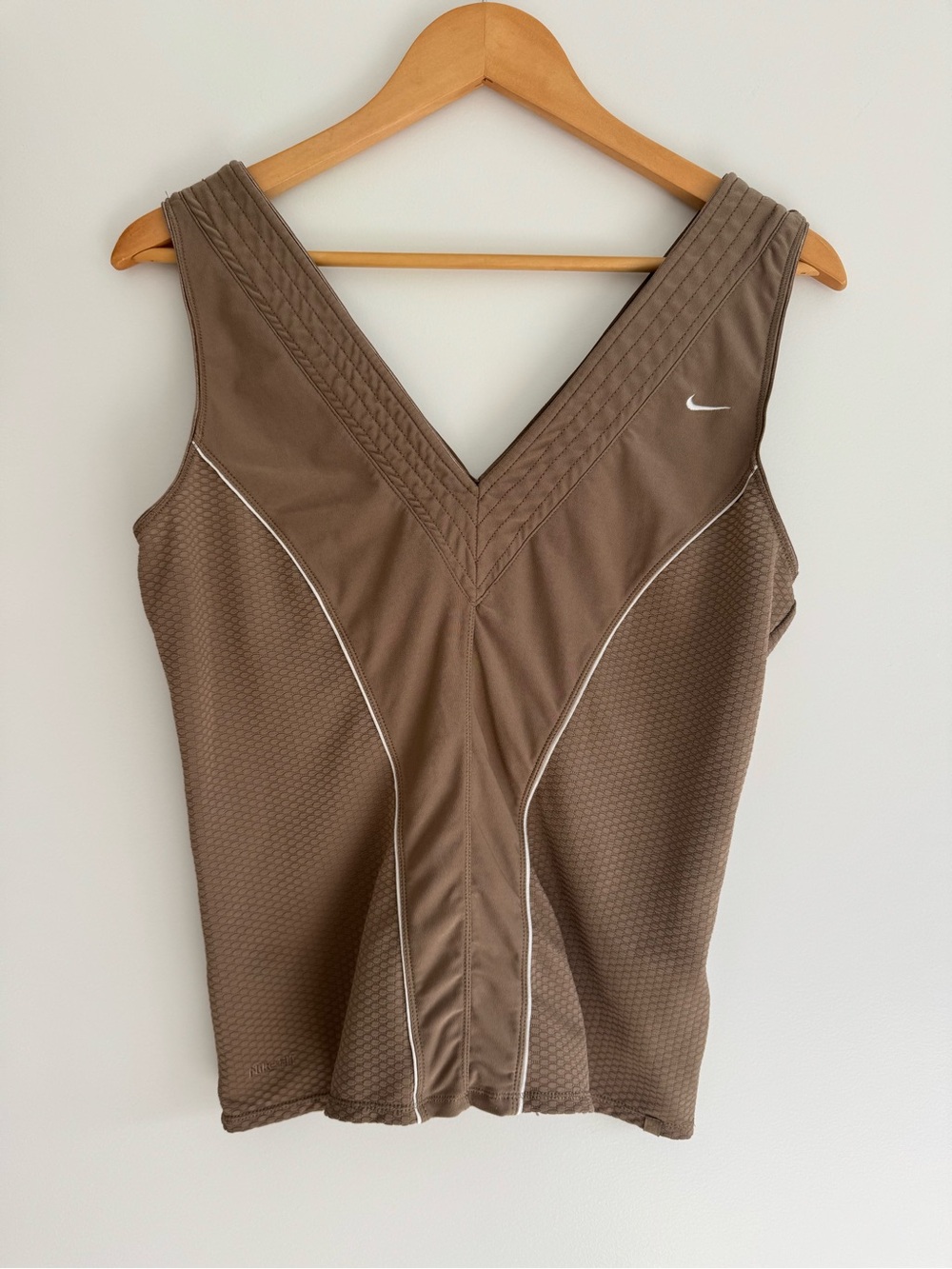 Vintage Nike earth tone brown athletic workout tank top dri fit